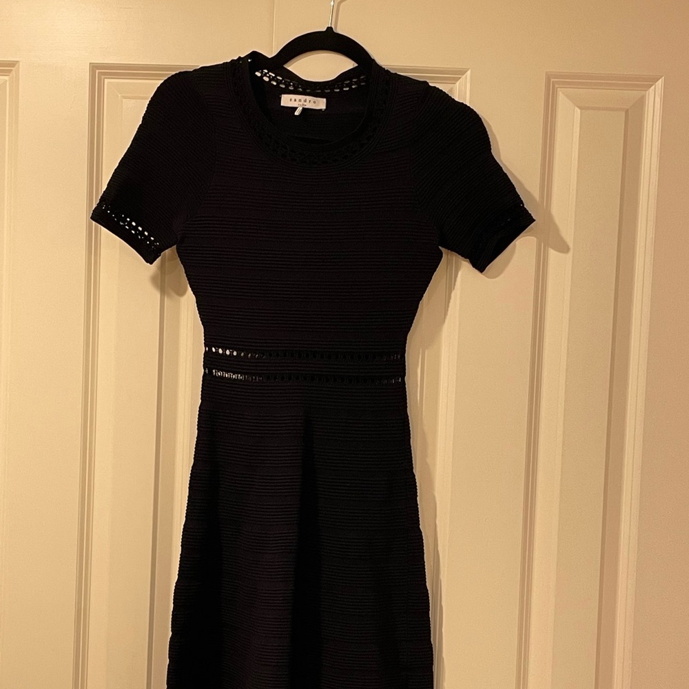 Sandro Black Knit Dress